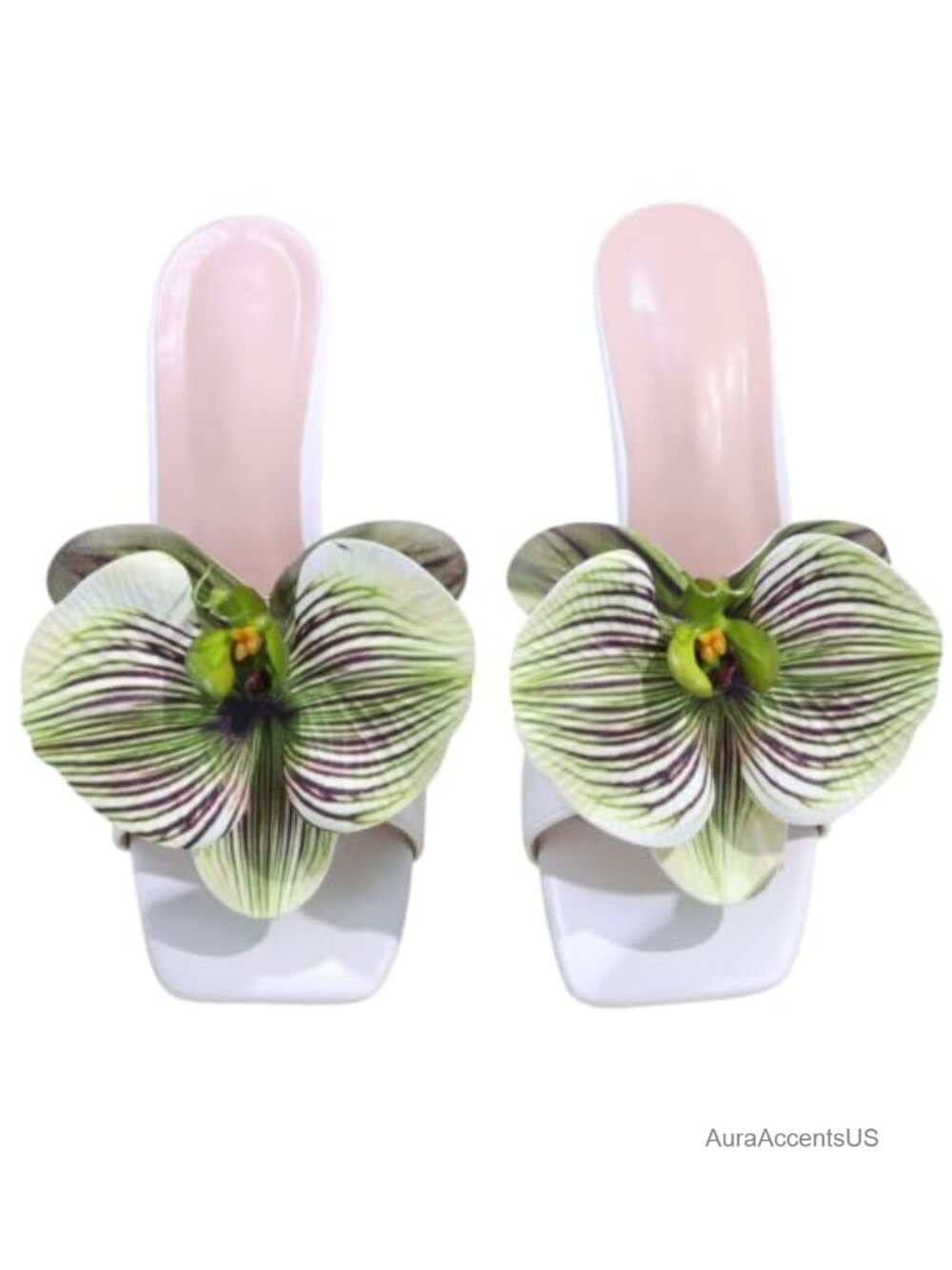 Artificial Butterfly Orchid Shoe Clips Flower Shoe Buckle Set of 2
